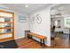 Mud room with wood floors, a wooden bench, and access to an exercise area at 2816 Keck Dr, Burlington, NC 27215