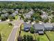 Neighborhood with tree-lined streets, landscaped yards, and houses with pools at 300 Stobhill Ln, Holly Springs, NC 27540