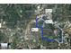 Map view of Raleigh highlighting travel routes from downtown and nearby areas at 3113 White Blossom Ct, Raleigh, NC 27610