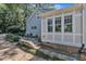 Spacious backyard with stone paving and landscaping at 406 E Whitaker Mill Rd, Raleigh, NC 27608