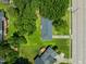 Overhead aerial view of a house and yard; a neighboring house is also visible at 430 Walnut St, Cary, NC 27511
