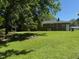 Lush backyard with a well-maintained lawn and ample shade from mature trees at 430 Walnut St, Cary, NC 27511