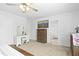 Spacious main bedroom with a ceiling fan, TV, lots of closet space, and neutral decor at 444 Campbell Ridge Pl, Wendell, NC 27591