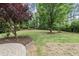 Expansive backyard featuring mature trees and manicured landscaping at 501 Ivyshaw Rd, Cary, NC 27519