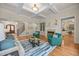 Inviting living room with fireplace and coffered ceiling at 1028 Harpers Ridge Ct, Wake Forest, NC 27587