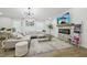 Cozy living room with stone fireplace, plush seating, and stylish decor at 1104 Suterland Rd, Cary, NC 27511