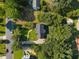 Aerial view of a home surrounded by lush greenery and a well-manicured lawn at 1524 Wedgewood Dr, Graham, NC 27253