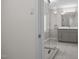 Beautiful bathroom features glass enclosed shower and double sink vanity at 1524 Wedgewood Dr, Graham, NC 27253