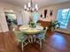 Inviting dining area features natural light, light color table and views of the surrounding greenery at 207 Wood Cir, Chapel Hill, NC 27514