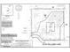 A property plot plan showing the house location, lot dimensions, and surrounding landscape features at 249 John Williams Ln, Pittsboro, NC 27312