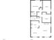 Detailed floor plan showcasing the layout of a three-bedroom house with kitchen and living area at 27 Stonewall Way, Durham, NC 27704