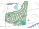 Community aerial view showing the layout of home sites, ponds, and walking trails at 2726 Sammish Way, Wake Forest, NC 27587