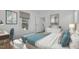 Serene bedroom with natural light, soft blue accents, and a calming color palette at 347 W Trade St, Burlington, NC 27217