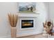 Modern fireplace with decorative accents, creating a cozy and stylish focal point in the living space at 4217 Us-70, Durham, NC 27705