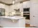 Modern kitchen with stainless steel appliances, white cabinets and a center island at 660 Still Willow Ln, Wendell, NC 27591