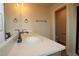 Bathroom featuring a modern white counter with dual sinks and fixtures at 920 Montague Ave, Durham, NC 27703