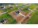 Aerial view of a new home in a community with green grass and white fences at 9427 Turkey Way, Middlesex, NC 27557