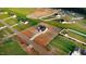 Aerial view of a community featuring homes with white fences and green lawns at 9427 Turkey Way, Middlesex, NC 27557