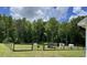 Large fenced backyard with plenty of room to roam and mature trees at 956 W Greensboro Chapel Hill Rd, Snow Camp, NC 27349