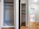 Closet featuring clothing racks and bathroom access at 979 St Marys St # G6, Raleigh, NC 27605