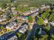 Neighborhood aerial view of a blue star pinpointing the home's location at 1009 Porchside Dr, Apex, NC 27502