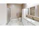 Bathroom with walk-in shower, toilet, vanity with sink and storage, and a cabinet at 112 Salmon River Dr, Durham, NC 27705