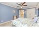 Bedroom with a ceiling fan, ensuite, and a coastal theme at 114 Boone Trl, Garner, NC 27529