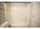 Bathroom with a shower-tub and toilet in a well-lit space at 19 Cheltenham Dr, Clayton, NC 27520