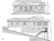 Detailed architectural rendering showing front and right elevations of the home at 23106 Umstead, Chapel Hill, NC 27517