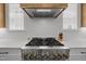 Close up on the kitchen's stainless steel gas range, showcasing its professional-grade design and functionality at 3057 Eden Harbor Ct, Raleigh, NC 27613