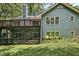 Exterior side view of the home with a screened porch and a deck in a large, shaded backyard at 311 Westbrook Dr, Carrboro, NC 27510