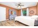 Bright bedroom with vinyl flooring, closet, ceiling fan and natural light at 346 Summerwalk Cir, Chapel Hill, NC 27517