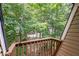 View from the patio of lush green trees and a streetlight at 346 Summerwalk Cir, Chapel Hill, NC 27517