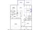 Detailed first floor plan showcases kitchen, living room, eat-in, office, powder room, and garage entry at 358 N Maple Walk Dr # 244, Garner, NC 27529