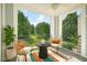 Cozy balcony with seating and a great view of the community greenspace at 501 Finsbury St # 204, Durham, NC 27703