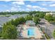 Inviting community pool area with lounging and seating, perfect for relaxation and socializing at 501 Finsbury St # 204, Durham, NC 27703