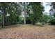 Large backyard surrounded by mature trees, perfect for outdoor enjoyment and privacy at 609 Sloan Dr, Cary, NC 27511