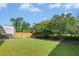 Spacious backyard with a well-maintained lawn, a privacy fence, and mature trees for shade at 634 Stapleford Ln, Fuquay Varina, NC 27526