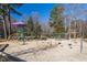 Community playground with swings, slides, and climbing structures in a sandy play area at 701 Bennington Dr, Raleigh, NC 27615