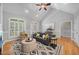 Open living space with hardwood flooring and natural light throughout the home at 745 Oaks Lane Rd, Timberlake, NC 27583