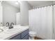 Bathroom with updated vanity, fixtures, and shower/tub combo at 1008 Alderleaf Dr, Fuquay Varina, NC 27526