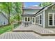 Inviting backyard deck with a table, chairs, and ample space for outdoor entertaining and dining at 1030 W Sterlington Pl, Apex, NC 27502