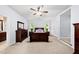 Bright main bedroom with an ensuite bathroom and ample closet space creating a comfortable and private retreat at 1030 W Sterlington Pl, Apex, NC 27502