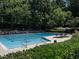 Inviting community pool surrounded by lush greenery, perfect for relaxation and recreation at 104 Warley Cir, Cary, NC 27513