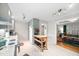 Bright kitchen with modern cabinets, updated appliances, and an open layout flowing into the living area at 1120 E Oak Dr, Durham, NC 27712
