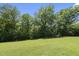 Expansive backyard featuring a well-manicured lawn and mature trees at 1125 Surveyor Dr, Durham, NC 27703
