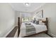 Comfortable bedroom with natural light, hardwood floors, and neutral decor at 1125 Surveyor Dr, Durham, NC 27703