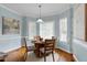 Eat-in kitchen dining area with natural light and seating for four at 1276 Dalgarven Dr, Apex, NC 27502