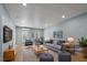 Finished basement area features comfortable seating and recessed lighting at 145 Mariah Towns Way, Garner, NC 27529