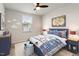Bright bedroom with a bed and a map on the wall at 16 Powder Ct, Angier, NC 27501